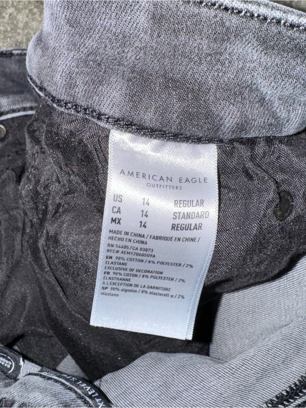 American Eagle black high-rise Flare leg jeans size 14 - Picture 6 of 12